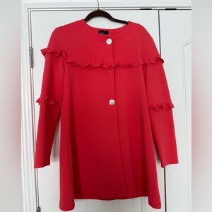 Red Ruffled Women's Jacket